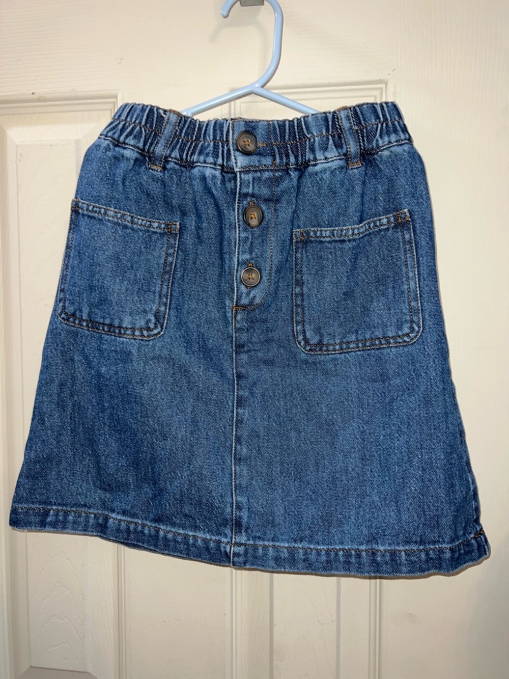 Mini Boden Girl’s 9-10Y Demin Skirt Pockets Button Front Preowned  Lightweight